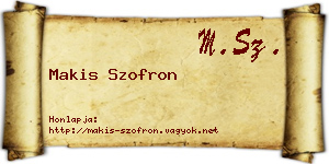 Makis Szofron névjegykártya
